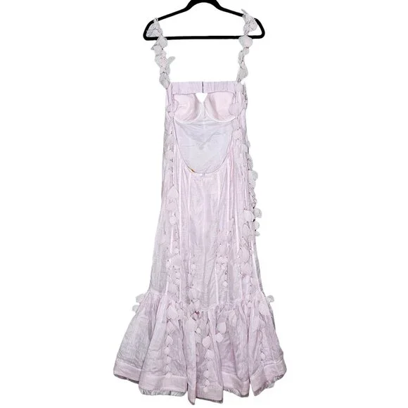 Zimmermann Botanica Petal Floral Applique Lilac Purple Silk Linen Bustier Gown - Picture 10 of 17